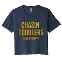 Chasin Toddlers And Whiskey Funny Parent Crop Top