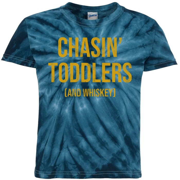 Chasin Toddlers And Whiskey Funny Parent Kids Tie-Dye T-Shirt