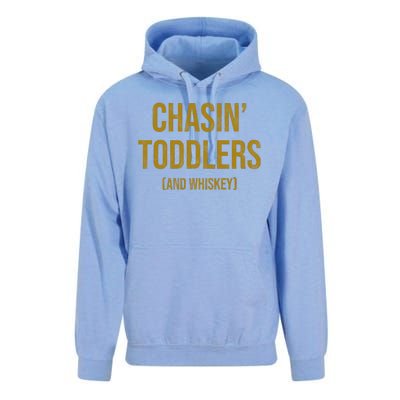 Chasin Toddlers And Whiskey Funny Parent Unisex Surf Hoodie