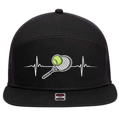 Cool Tennis Art For Racket Sport Tennis Player 7 Panel Mesh Trucker Snapback Hat