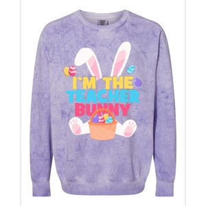 Cute Teacher Bunny I'm The Teacher Bunny Easter Teachers Meaningful Gift Colorblast Crewneck Sweatshirt