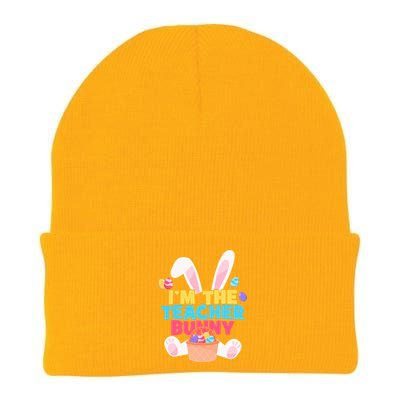 Cute Teacher Bunny I'm The Teacher Bunny Easter Teachers Meaningful Gift Knit Cap Winter Beanie