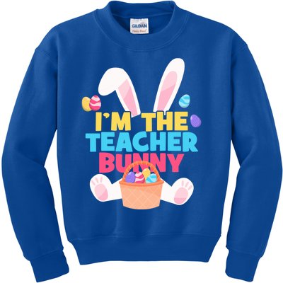 Cute Teacher Bunny I'm The Teacher Bunny Easter Teachers Meaningful Gift Kids Sweatshirt