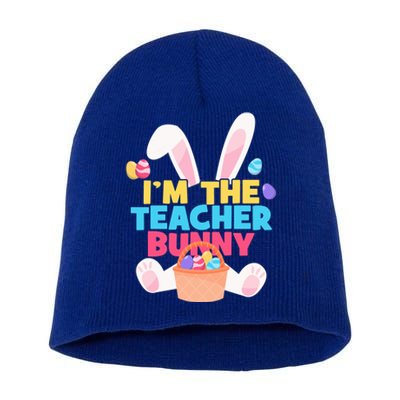 Cute Teacher Bunny I'm The Teacher Bunny Easter Teachers Meaningful Gift Short Acrylic Beanie