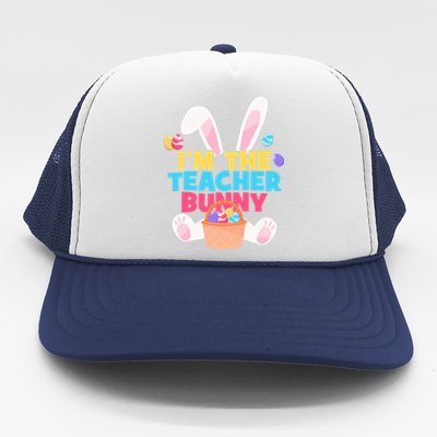 Cute Teacher Bunny I'm The Teacher Bunny Easter Teachers Meaningful Gift Trucker Hat