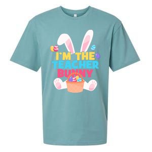 Cute Teacher Bunny I'm The Teacher Bunny Easter Teachers Meaningful Gift Sueded Cloud Jersey T-Shirt