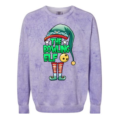 Christmas The Bowling Elf Costume Bowlers Bowling Strike Colorblast Crewneck Sweatshirt