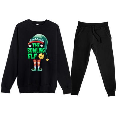 Christmas The Bowling Elf Costume Bowlers Bowling Strike Premium Crewneck Sweatsuit Set