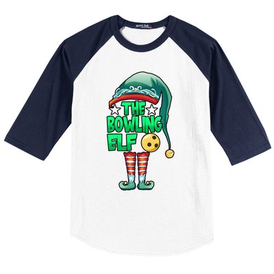 Christmas The Bowling Elf Costume Bowlers Bowling Strike Baseball Sleeve Shirt