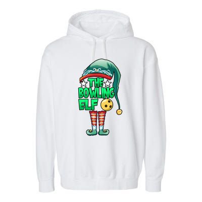 Christmas The Bowling Elf Costume Bowlers Bowling Strike Garment-Dyed Fleece Hoodie