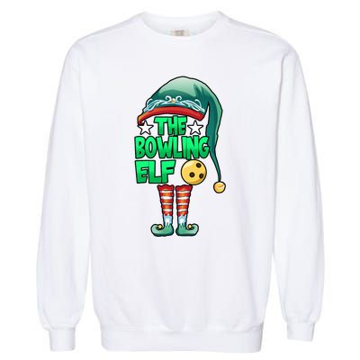 Christmas The Bowling Elf Costume Bowlers Bowling Strike Garment-Dyed Sweatshirt