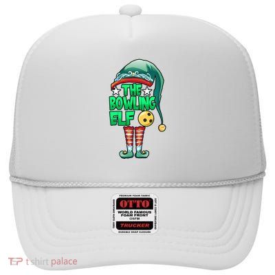 Christmas The Bowling Elf Costume Bowlers Bowling Strike High Crown Mesh Back Trucker Hat