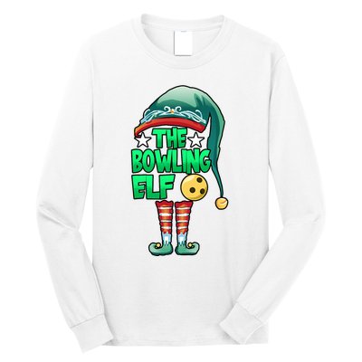 Christmas The Bowling Elf Costume Bowlers Bowling Strike Long Sleeve Shirt