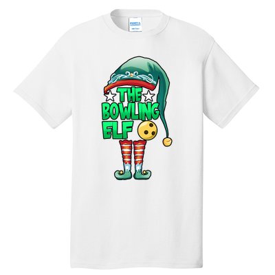 Christmas The Bowling Elf Costume Bowlers Bowling Strike Tall T-Shirt