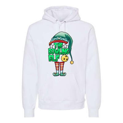 Christmas The Bowling Elf Costume Bowlers Bowling Strike Premium Hoodie