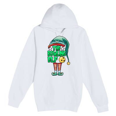 Christmas The Bowling Elf Costume Bowlers Bowling Strike Premium Pullover Hoodie