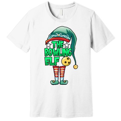 Christmas The Bowling Elf Costume Bowlers Bowling Strike Premium T-Shirt