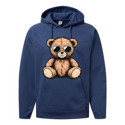 Cool Teddy Bear Casual Cute Funny Graphic Performance Fleece Hoodie