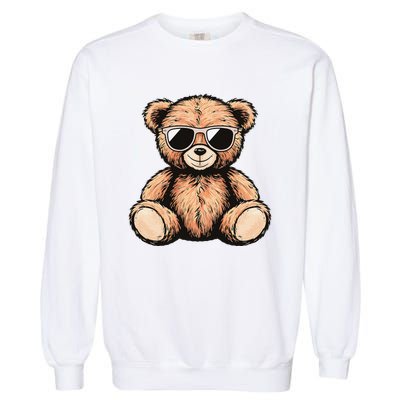 Cool Teddy Bear Casual Cute Funny Graphic Garment-Dyed Sweatshirt