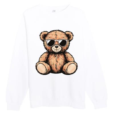 Cool Teddy Bear Casual Cute Funny Graphic Premium Crewneck Sweatshirt