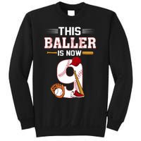 Cool This Baller Is Now 9 Baseball 9th Birthday Sweatshirt