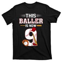 Cool This Baller Is Now 9 Baseball 9th Birthday T-Shirt