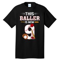 Cool This Baller Is Now 9 Baseball 9th Birthday Tall T-Shirt