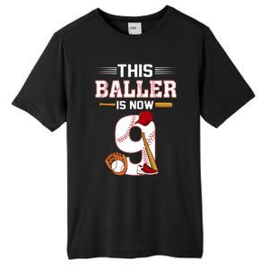 Cool This Baller Is Now 9 Baseball 9th Birthday Tall Fusion ChromaSoft Performance T-Shirt