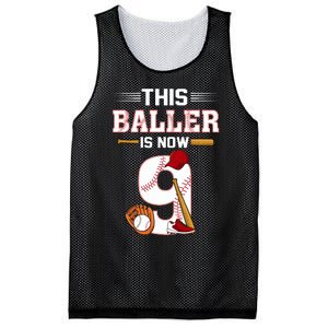 Cool This Baller Is Now 9 Baseball 9th Birthday Mesh Reversible Basketball Jersey Tank