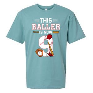 Cool This Baller Is Now 9 Baseball 9th Birthday Sueded Cloud Jersey T-Shirt