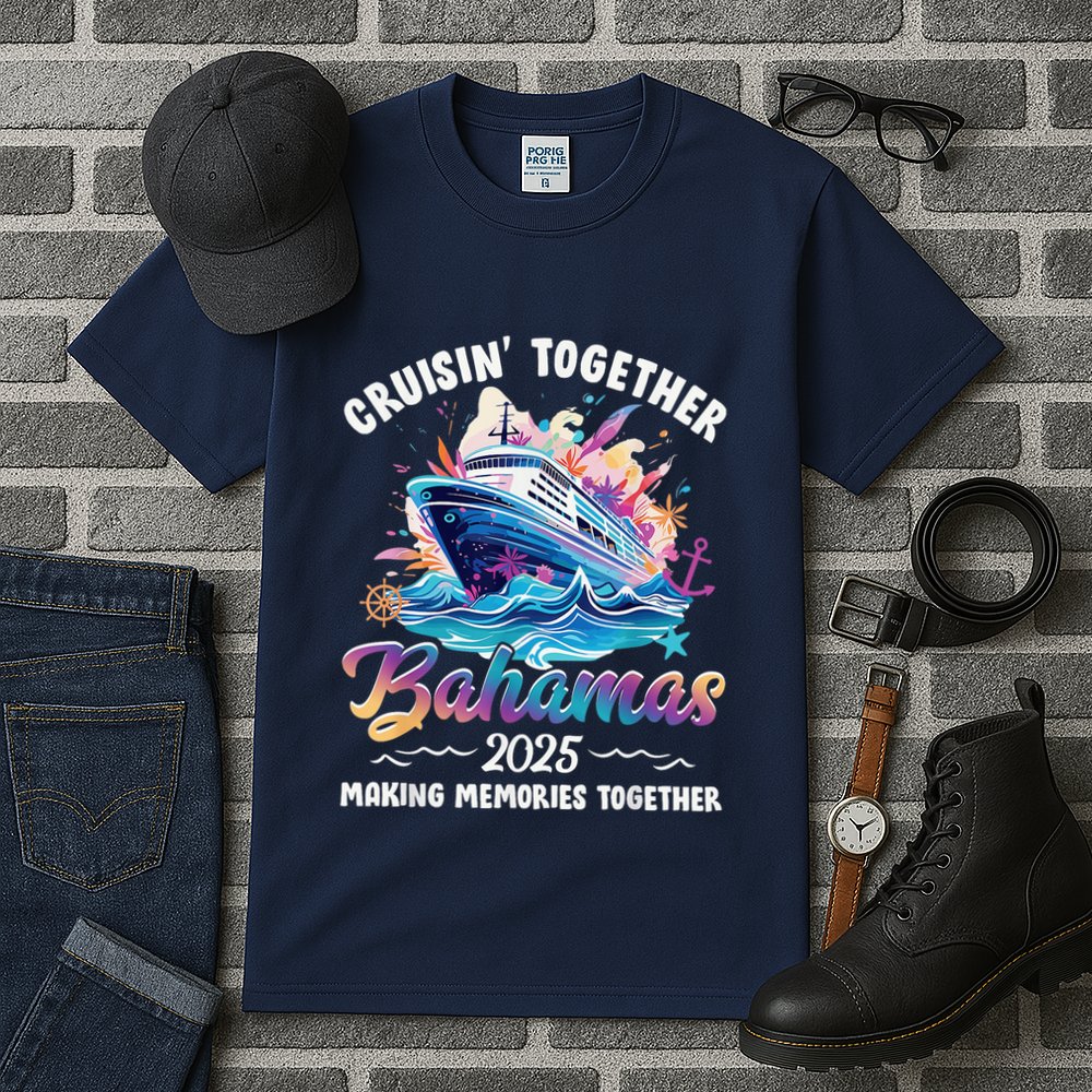 Cruisin Together Bahamas Vacation Beach 2025 Memories Squad Tall T-Shirt