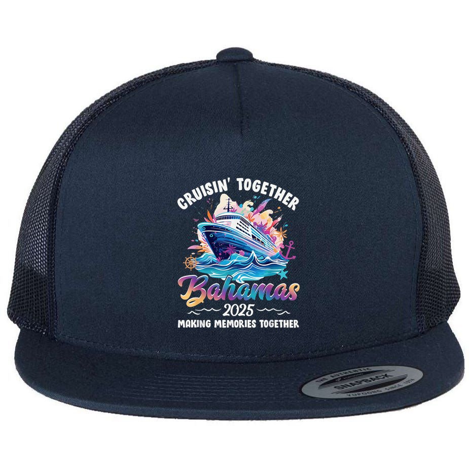 Cruisin Together Bahamas Vacation Beach 2025 Memories Squad Flat Bill Trucker Hat