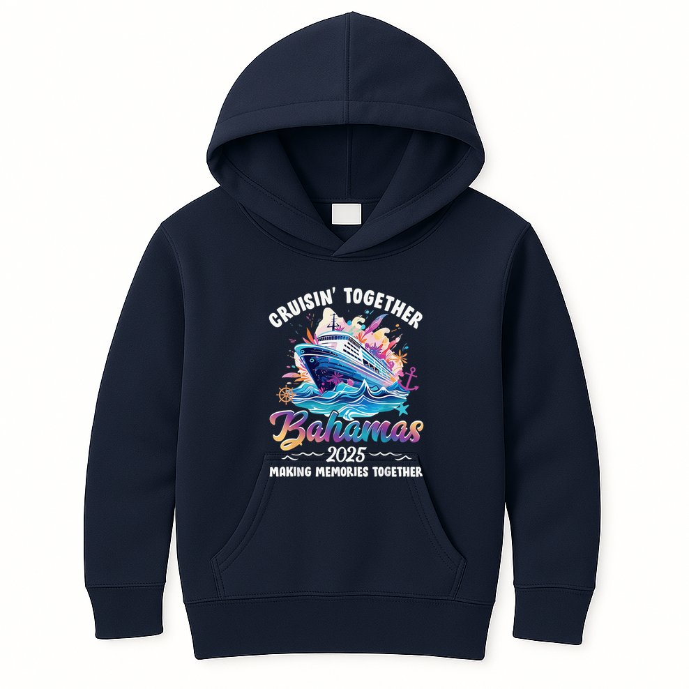 Cruisin Together Bahamas Vacation Beach 2025 Memories Squad Kids Hoodie