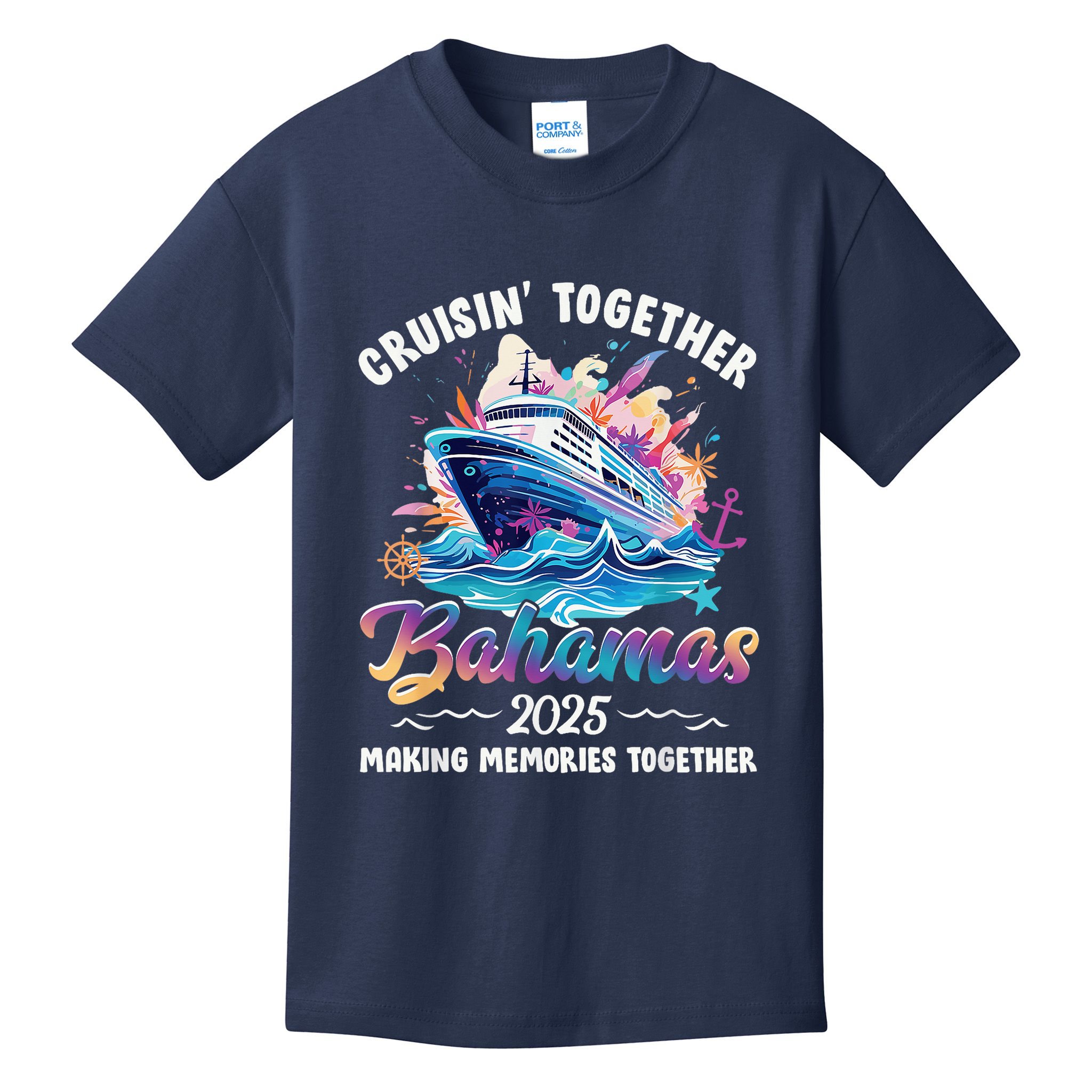 Cruisin Together Bahamas Vacation Beach 2025 Memories Squad Kids T-Shirt