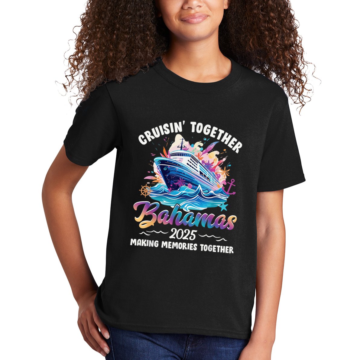 Cruisin Together Bahamas Vacation Beach 2025 Memories Squad Kids T-Shirt