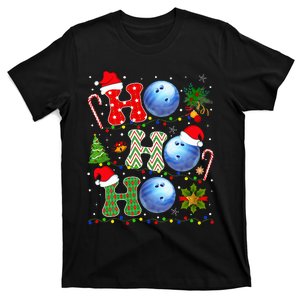 Christmas Tree Bowling Ho Ho Ho Santa Lights Xmas Sport T-Shirt