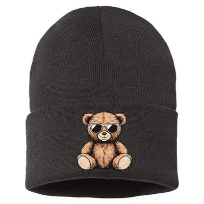 Cool Teddy Bear Women Casual Cute Funny Graphic Sustainable Knit Beanie