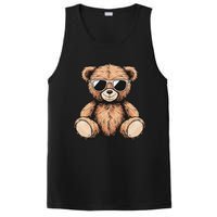 Cool Teddy Bear Women Casual Cute Funny Graphic PosiCharge Competitor Tank