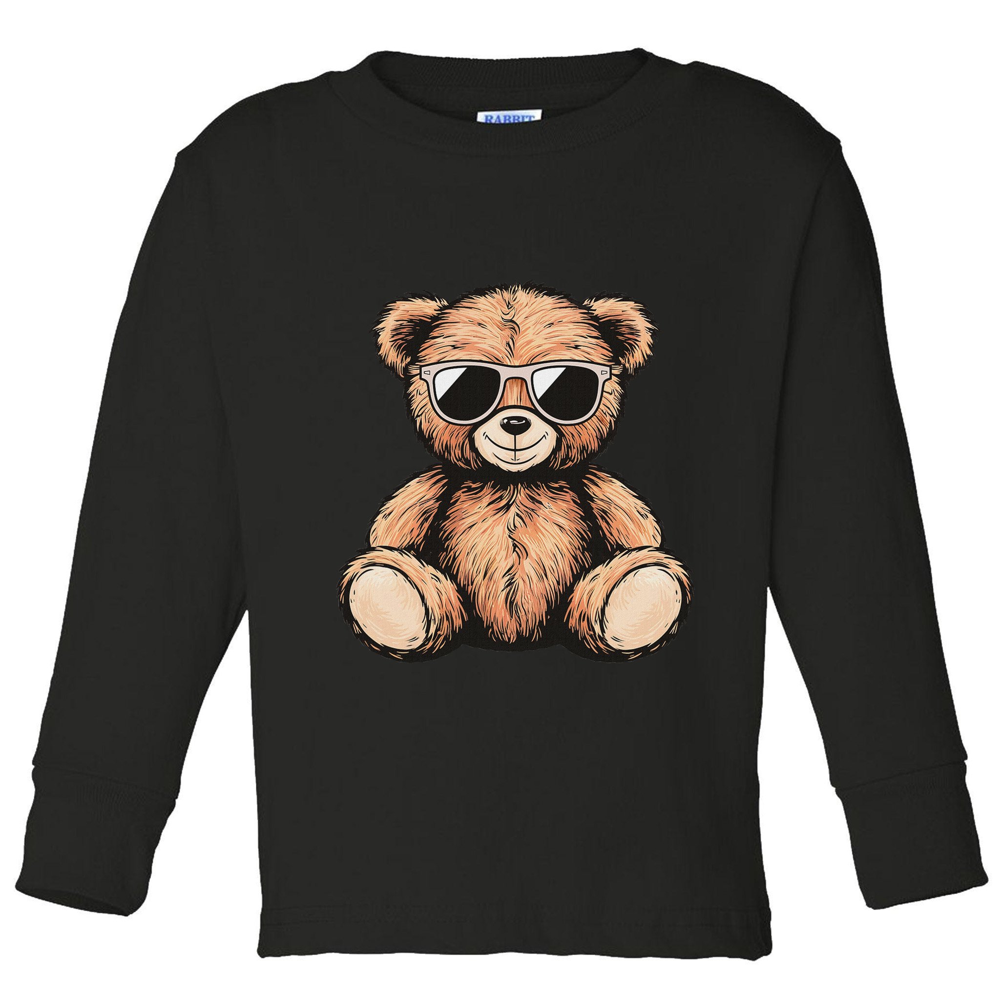 Cool Teddy Bear Women Casual Cute Funny Graphic Toddler Long Sleeve Shirt