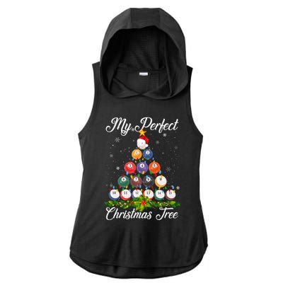 Christmas Tree Billiards Ugly Xmas Sweater Great Gift Ladies PosiCharge Tri-Blend Wicking Draft Hoodie Tank