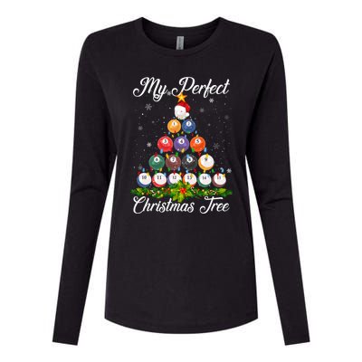 Christmas Tree Billiards Ugly Xmas Sweater Great Gift Womens Cotton Relaxed Long Sleeve T-Shirt