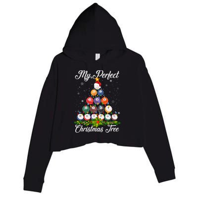 Christmas Tree Billiards Ugly Xmas Sweater Great Gift Crop Fleece Hoodie