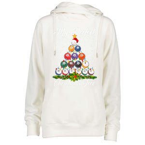 Christmas Tree Billiards Ugly Xmas Sweater Great Gift Womens Funnel Neck Pullover Hood