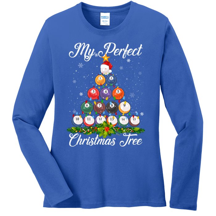 Christmas Tree Billiards Ugly Xmas Sweater Great Gift Ladies Long Sleeve Shirt