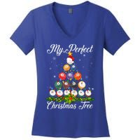 Christmas Tree Billiards Ugly Xmas Sweater Great Gift Women's V-Neck T-Shirt