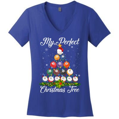 Christmas Tree Billiards Ugly Xmas Sweater Great Gift Women's V-Neck T-Shirt