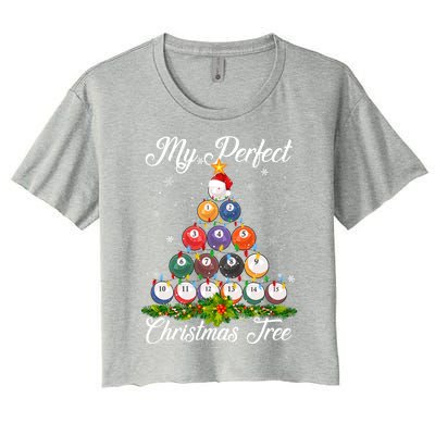 Christmas Tree Billiards Ugly Xmas Sweater Great Gift Women's Crop Top Tee