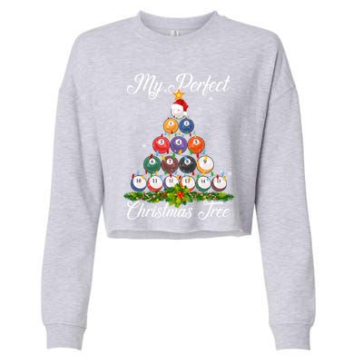 Christmas Tree Billiards Ugly Xmas Sweater Great Gift Cropped Pullover Crew