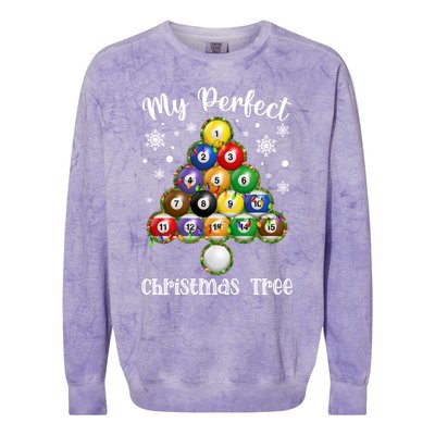 Christmas Tree Billiards Ugly Xmas Sweater Great Gift Colorblast Crewneck Sweatshirt