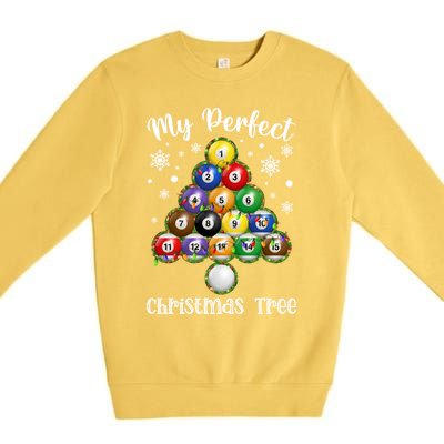 Christmas Tree Billiards Ugly Xmas Sweater Great Gift Premium Crewneck Sweatshirt